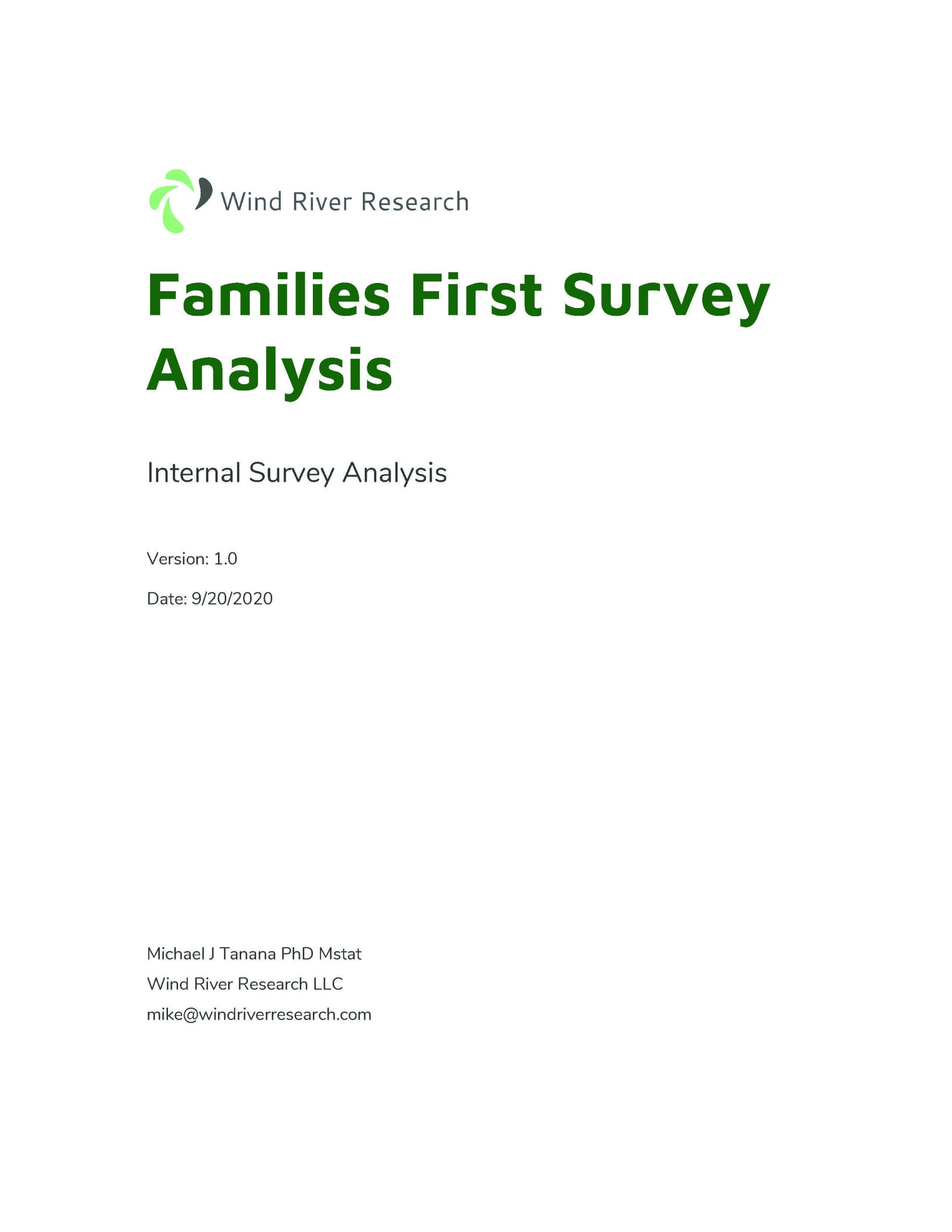 Families First Survey Anaalysis