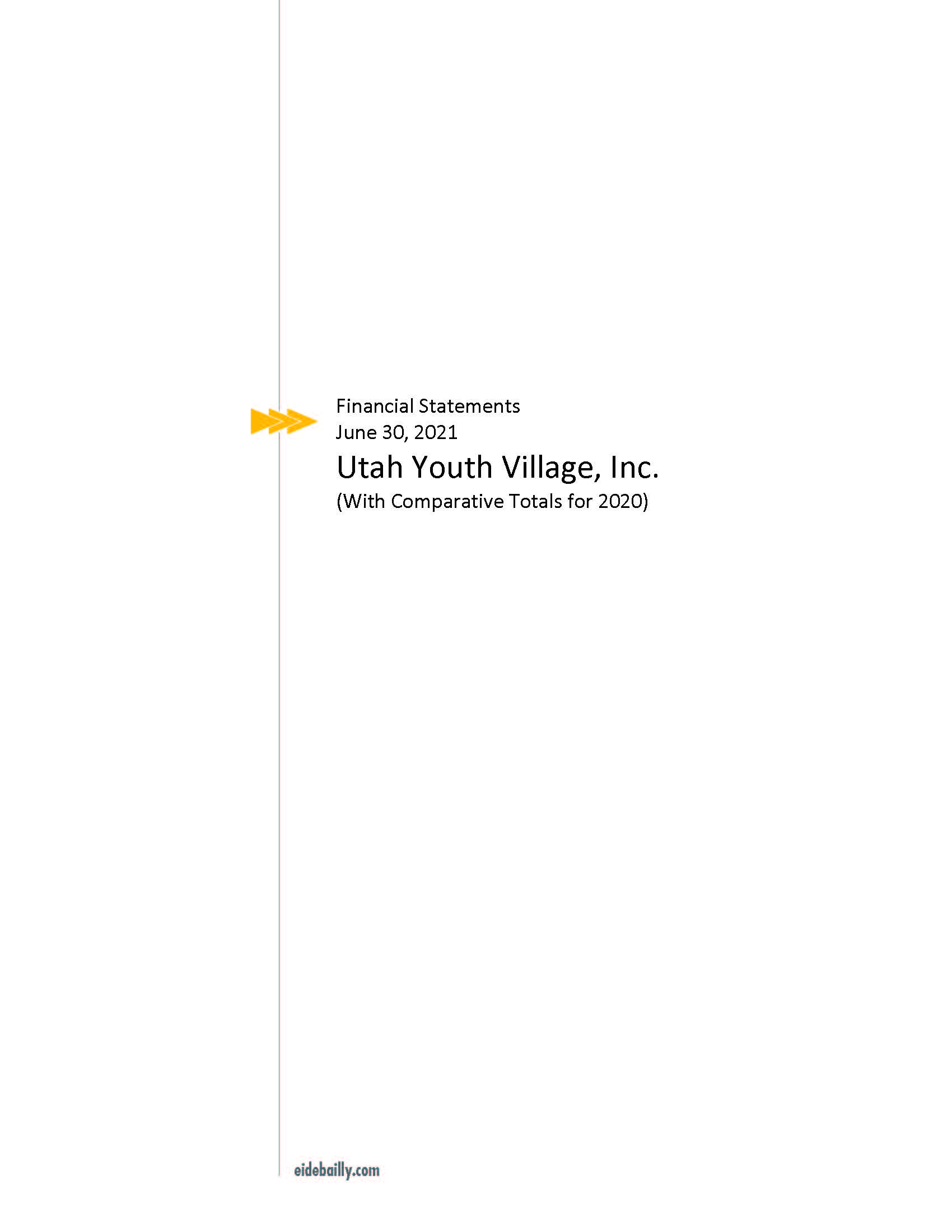 Thumbnail - 2021 Audited Financials Utah Youth Village